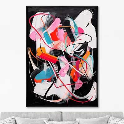 Постер на холсте Color run on the spot 75X105 CM 6