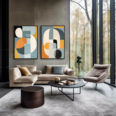 Набор из двух постеров на холсте Spatial form of colors 75X105 / 75X105 CM 4