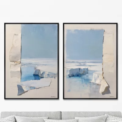 Набор из двух постеров на холсте Movement of Ice Fields 75X105 / 75X105 CM 8