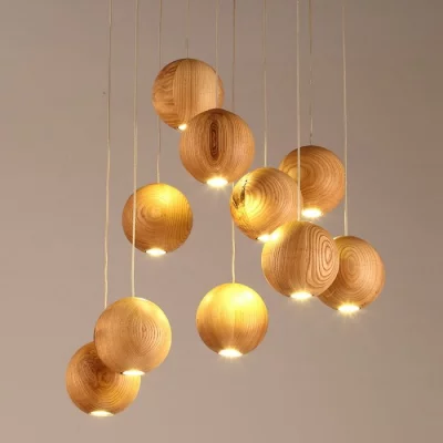 Каскадная люстра Lofter Wooden Sphere 7