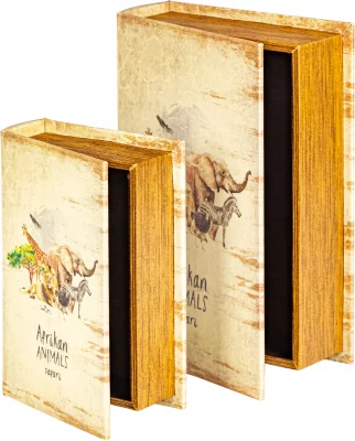 Набор из двух шкатулок в виде книг Animals 19X7X27 / 14X5X20 CM 5