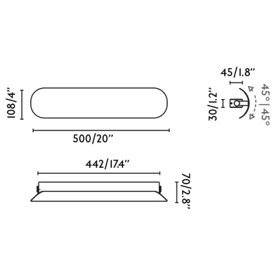 Настенный светильник NOVO 500 черный LED 12W 2700K 8