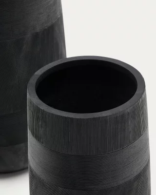Набор из 2 чёрных кашпо Tival с эффектом цемента 45 CM / 32 CM 4