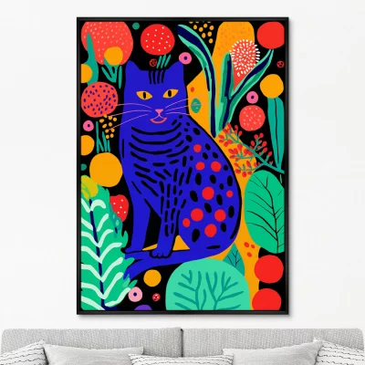 Постер на холсте Kitties in flowers 75X105 CM 6