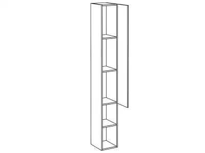 Шкаф навесной узкий Canto 25,8X32,4X200 CM 3