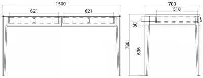 Рабочий стол Case 150X70X78 CM 7