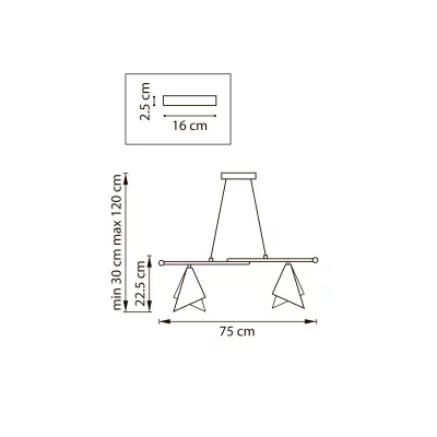 Подвесная люстра Cone 75X75X120 CM 13