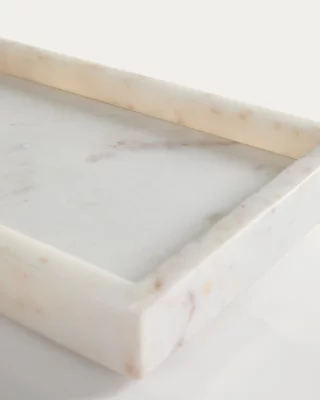 Декоративный поднос из белого мрамора Serela 35X18X4 CM 5