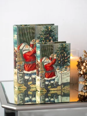 Набор из двух шкатулок в виде книг Xmas 27X7X33 / 25X5X25 CM 10