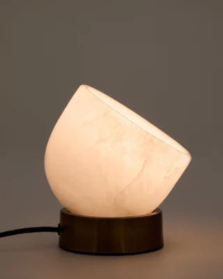Настольная лампа Shenli из алебастра и металла с латунным покрытием 15X15X17 CM 4