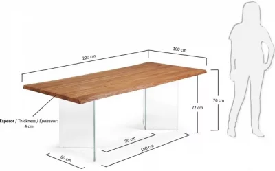 Дубовый стол Levik 100X220X76 CM 7