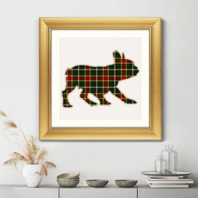 Постер Bulldog in a Scottish cage 61X61 CM 3