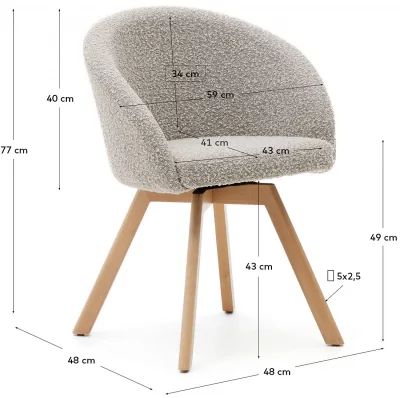 Поворотный стул Marvin 59X48X77 CM 5