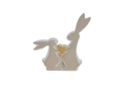 Статуэтка зайчики с сердцем 12X3X13 CM 4