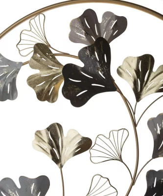 Панно с коваными из стали листьями Leaves Ø79 CM 4