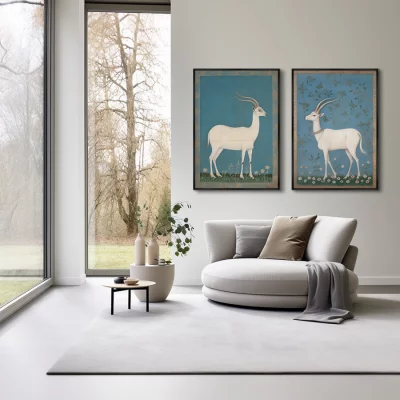 Набор из двух постеров на холсте White goats 75X105 / 75X105 CM 4