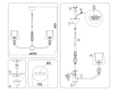 Подвесная люстра Ambrella Light LH75061 6