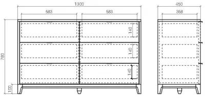 Комод Case 130X45X78 CM 7