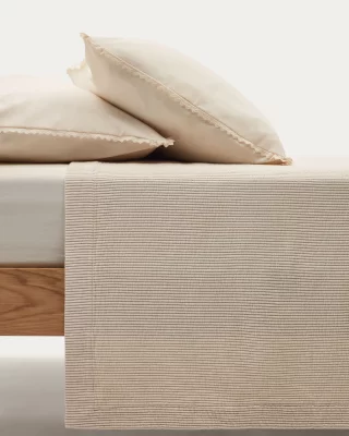 Хлопковое бежевое покрывало для кровати 150/160 см Bedar 240X260 CM 3