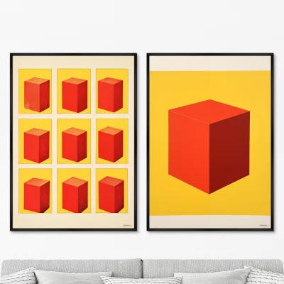 Набор из двух постеров на холсте Colors and shape space 75X105 / 75X105 CM 8