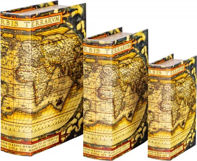 Набор из трёх шкатулок в виде книг Ancient World 21X8X29 / 17X7X24 / 13X5X19 CM 7