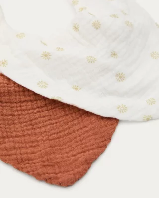 Набор из 2 бандан Olna из 100% хлопка терракотового цвета с принтом солнца 16X21X1 CM 4