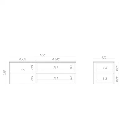 Тумба подвесная ML075R 9