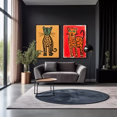 Набор из двух постеров на холсте Wild Cats 75X105 / 75X105 CM 4