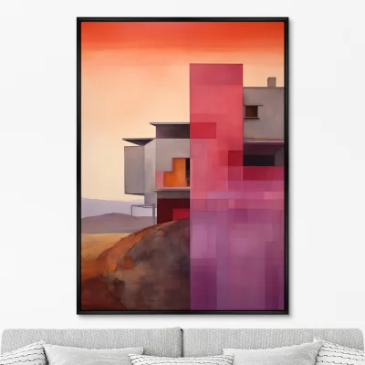 Постер на холсте Buildings after sunset 75X105 CM 6