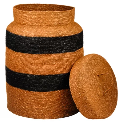 Корзина декоративная с крышкой "Оchre + black" 35X50 CM 3