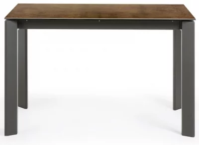 Раскладной стол Atta 120-180X80X76 CM с имитацией состаренного метала коричневый 3
