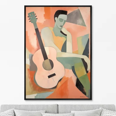 Постер на холсте Lonely musician 75X105 CM 6