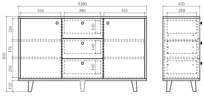 Комод Twin 139X40X82 CM 7
