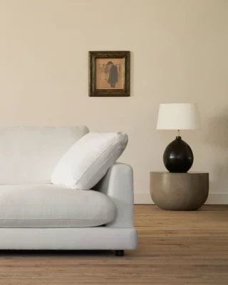 Шестиместный белый шенилловый диван Gala 390X105X87 CM 3