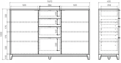 Комод Case 150X40X100 CM 6
