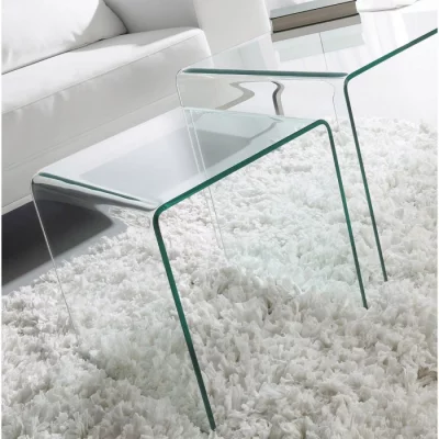 Стеклянные кофейные столики Burano 50X50X45 / 50X42X40 CM 3
