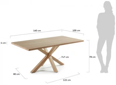 Стол из ДСП и HPL пластика New Argo 160X100X78 CM ножки из стали покраска под дуб 4