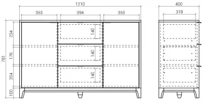 Комод Case 121X40X78 CM 7