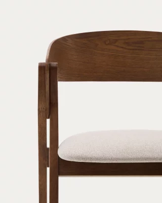 Стул Godia из ясеневого шпона с отделкой венге и бежевым шениллом 56X55X76 CM 4