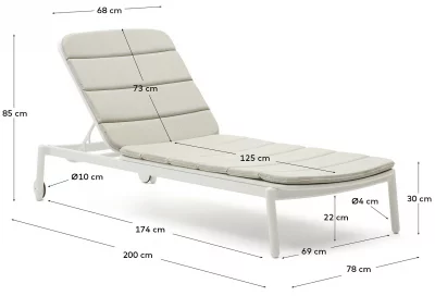 Алюминиевый шезлонг Marcona 78X200X30-85 CM 7