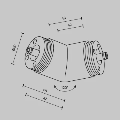 Угловой коннектор 120° Shelf черный 5
