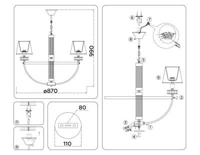 Подвесная люстра Ambrella Light LH71253 3