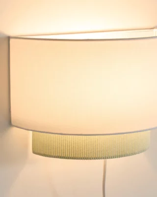 Настенный светильник Bianella из хлопка и бирюзового вельвета Ø 40 CM 3