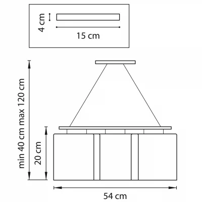 Подвесная люстра Nubi Legno 54X20X40 CM 5
