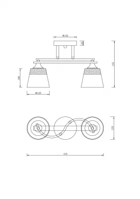 Люстра Бинокль FR5156PL-02WG 41X12X24.5 CM 13