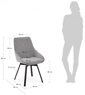 Стул Haston 50X59X86 CM серый 5