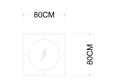 Золотое настенное зеркало 80X80 CM 4