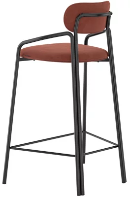 Стул полубарный Ror 60X51X88 CM тёмно-красный 3