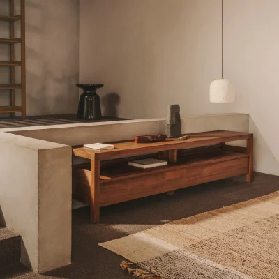 Тумба под телевизор из тика Sashi 200X40X50 CM 5