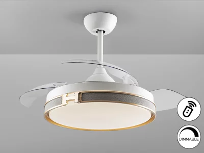 Потолочный вентилятор со светодиодной подсветкой Heron DIMABLE белый/золотой 106X39 CM 7